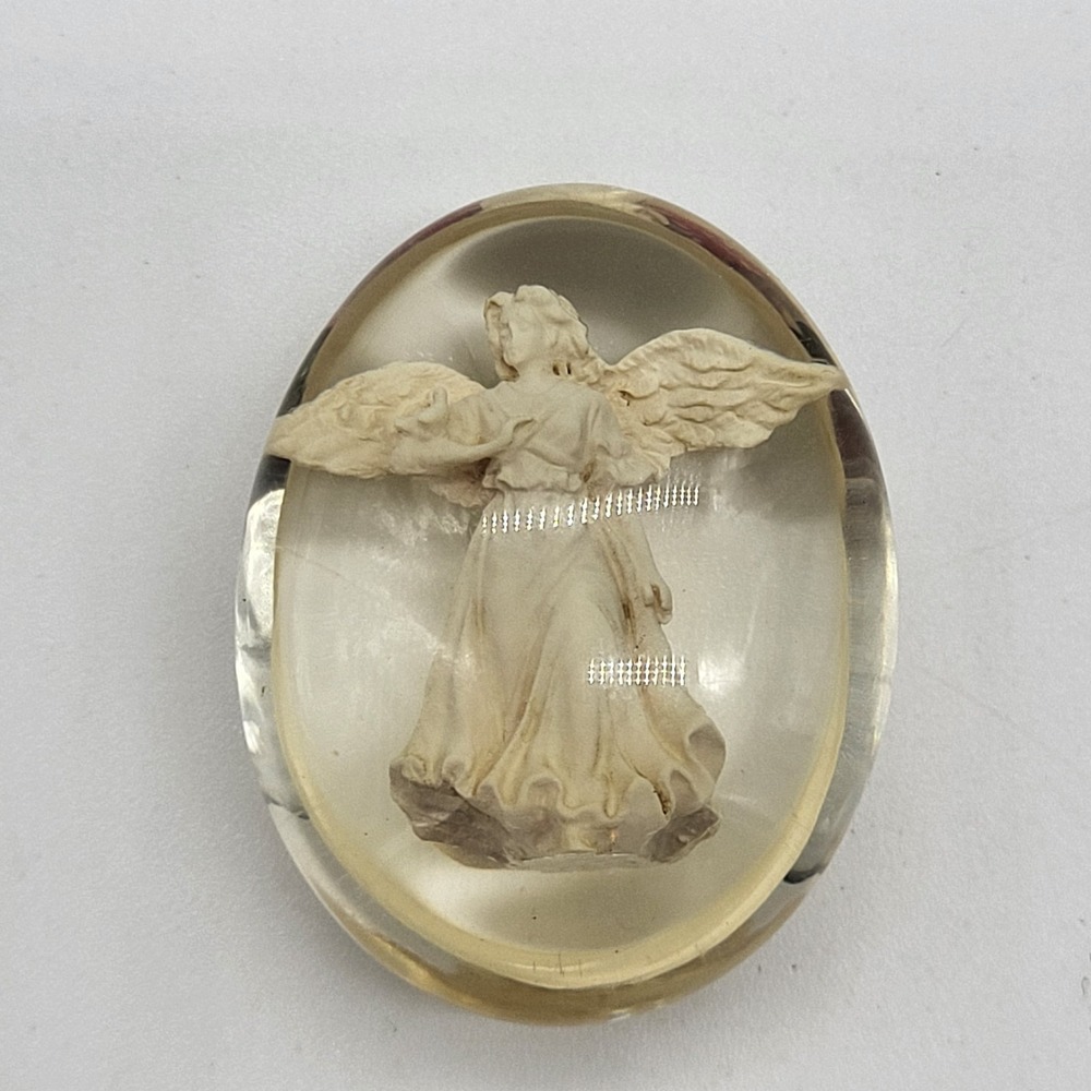 Healing Angel Clear Glass Pocket Stone For Protection By Angel Star 1.5 Inches